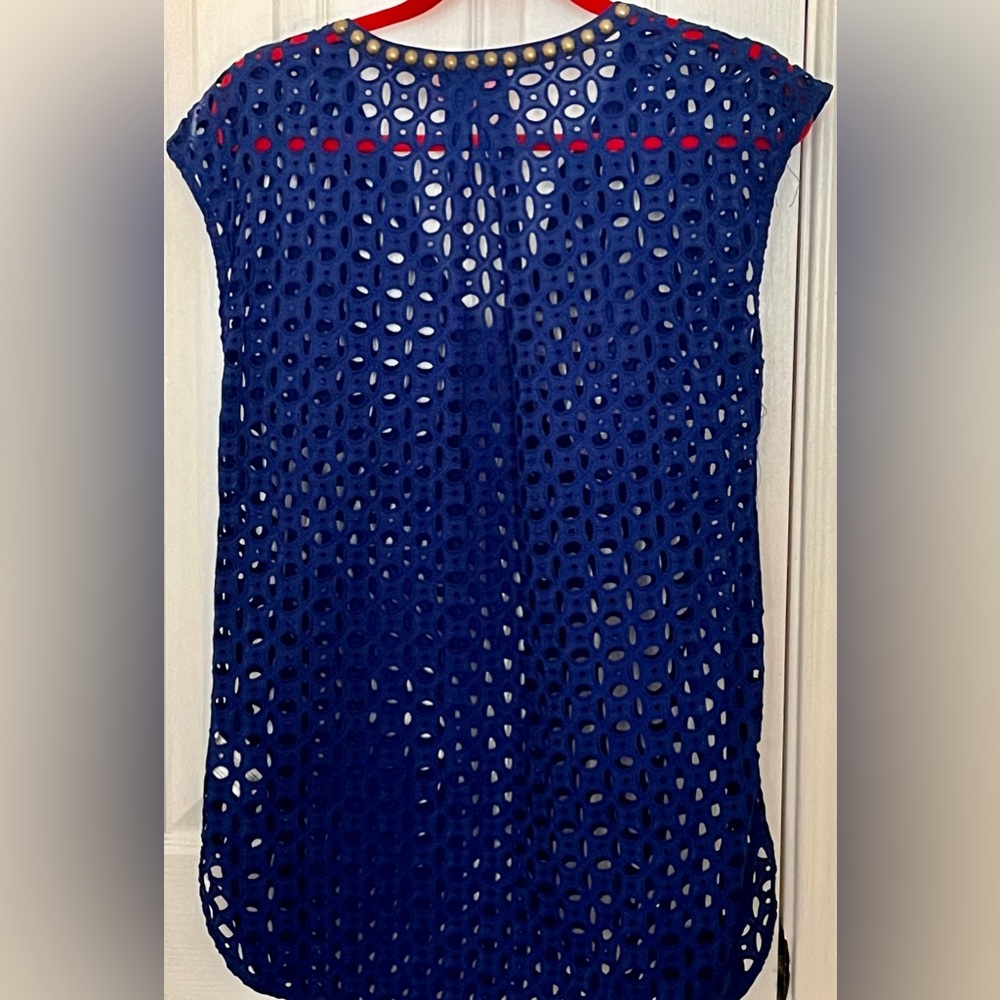 LILLY PULITZER FOR TARGET WOMENS COVERUP, Royal Blue eyelet, size small